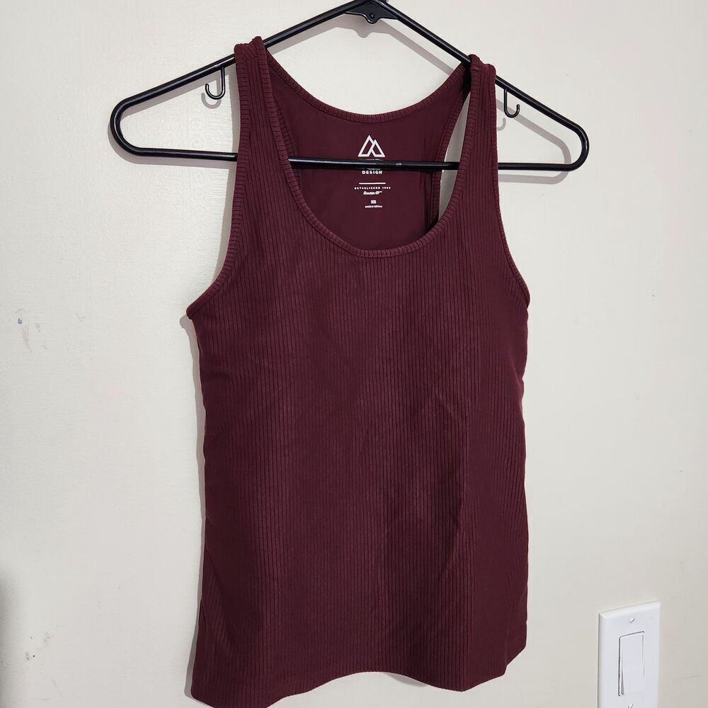 Alpine Tank Top Size XS Burgundy Color Sleeveless Removable Pads.  New